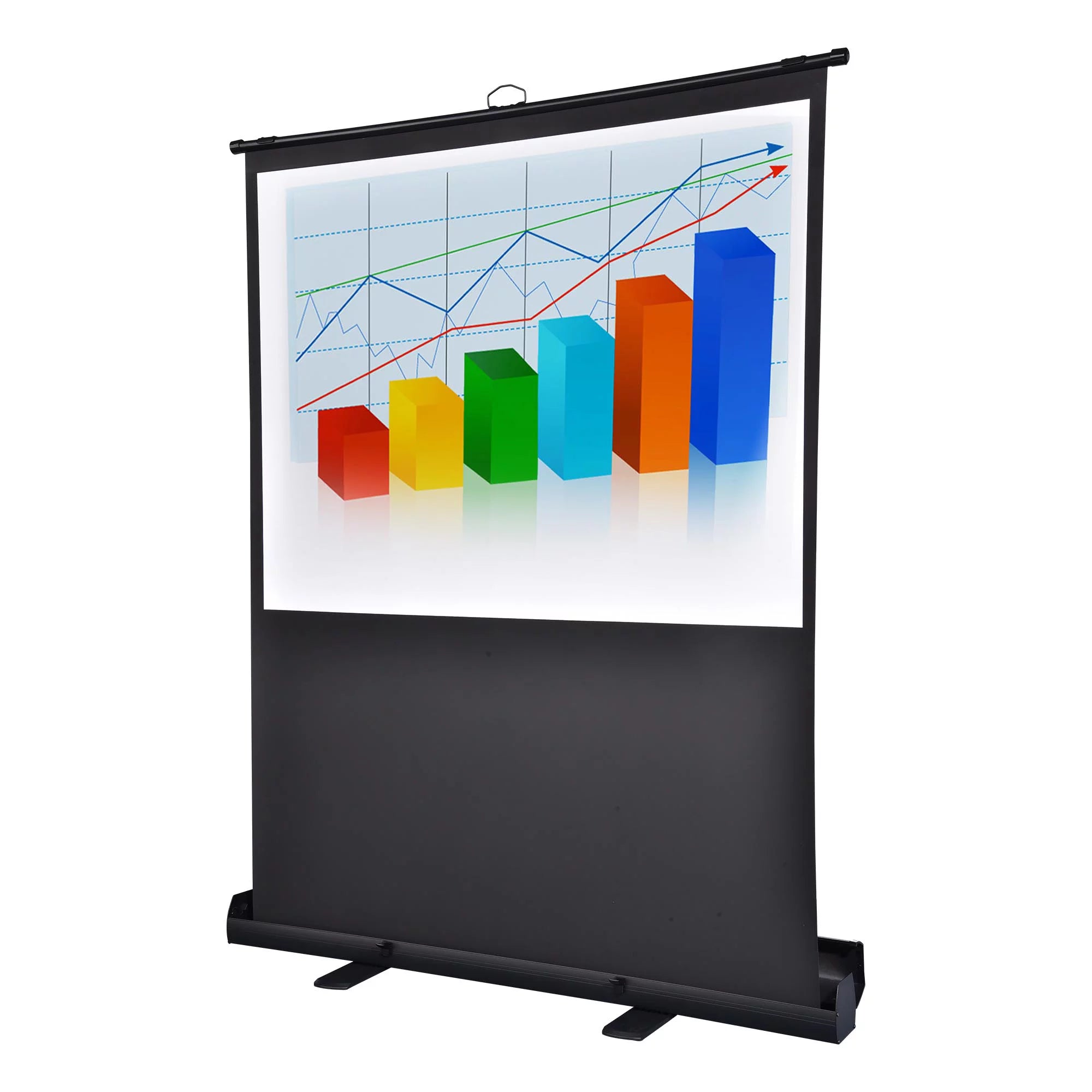 60" Pull Up Portable Floor Projector Screen 48"x36" 1.3 Gain 4:3 HD Projection Screen with Aluminum Case G82900