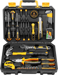 100 Piece Home Repair Tool Set with Plastic Tool Box Storage Y866