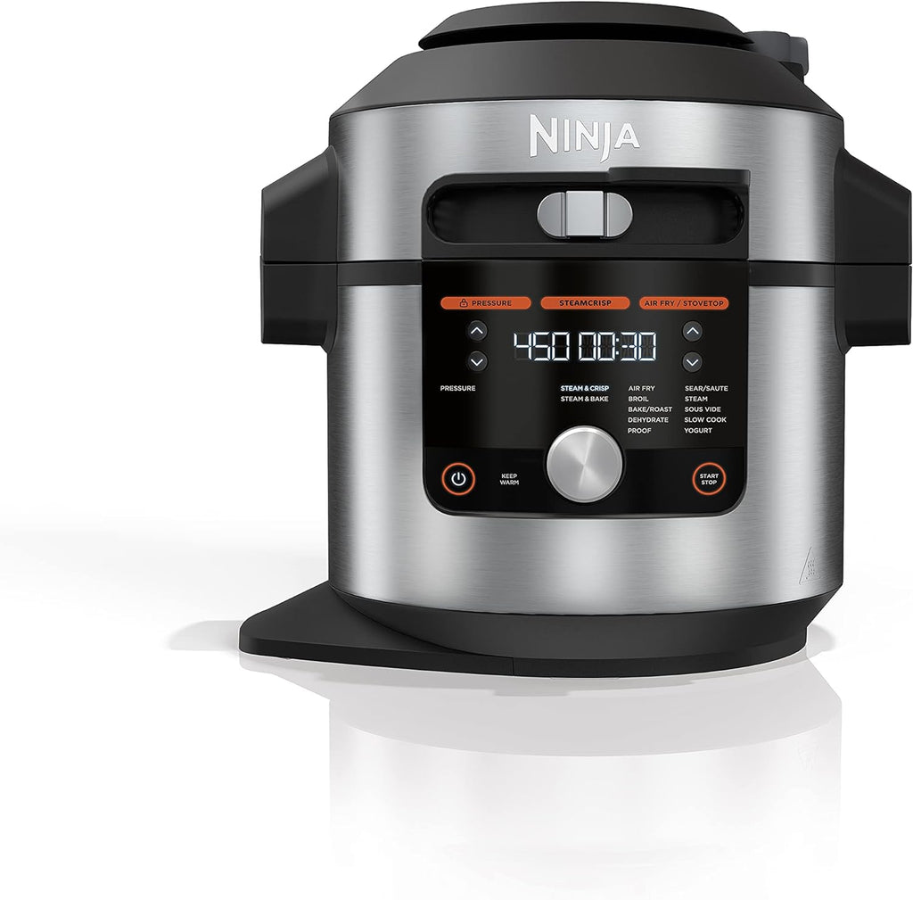 8 Qt. Pressure Cooker Steam Fryer with SmartLid, Silver/Black M71391