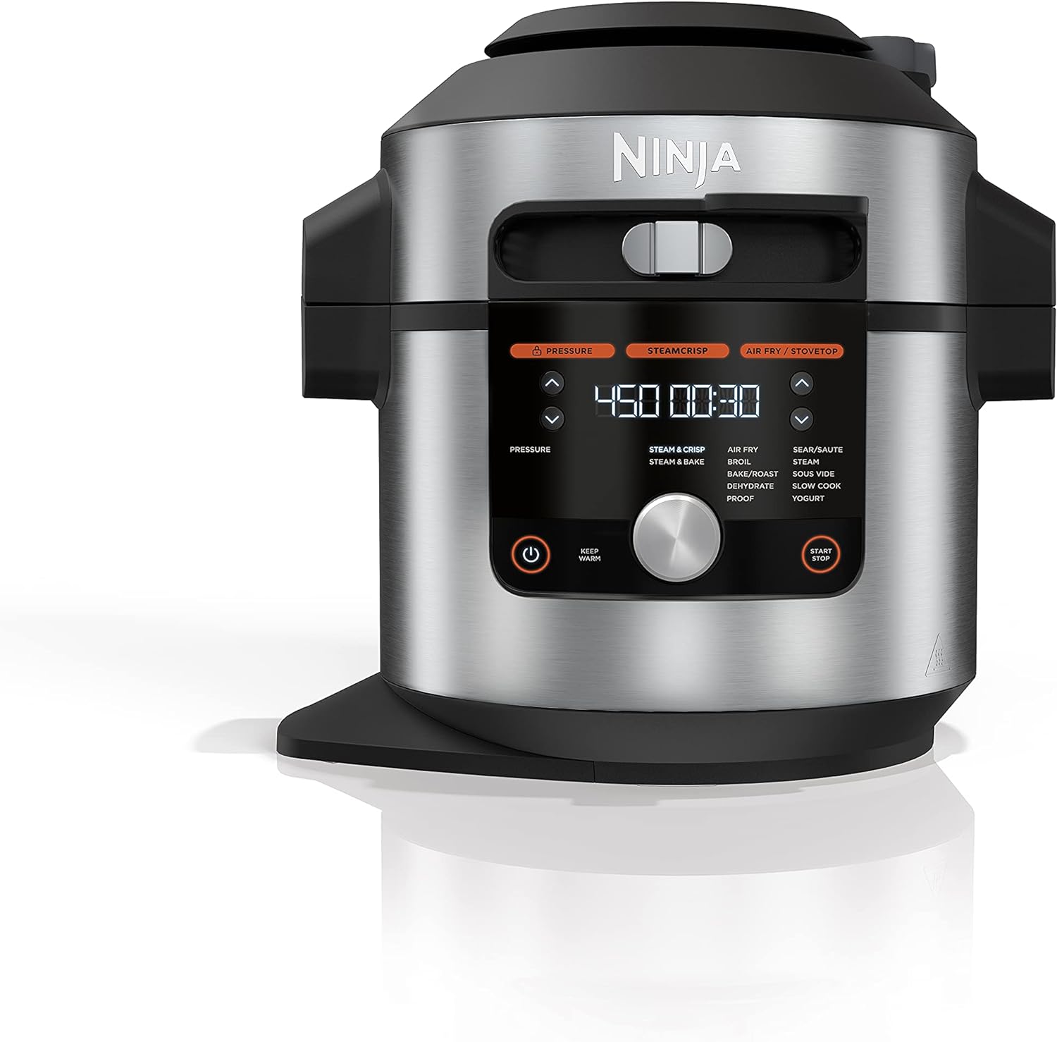 8 Qt. Pressure Cooker Steam Fryer with SmartLid, Silver/Black M71391