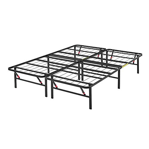 Black Foldable Metal Platform Bed Frame, Full Size, 14 inches High K785