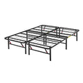 Black Foldable Metal Platform Bed Frame, Full Size, 14 inches High K785