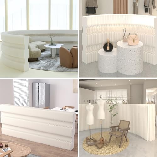Beige Folding Room Divider Panel Screen Wall X7950