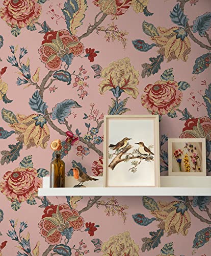 Victorian Jade Floral Peel and Stick Wallpaper U90475