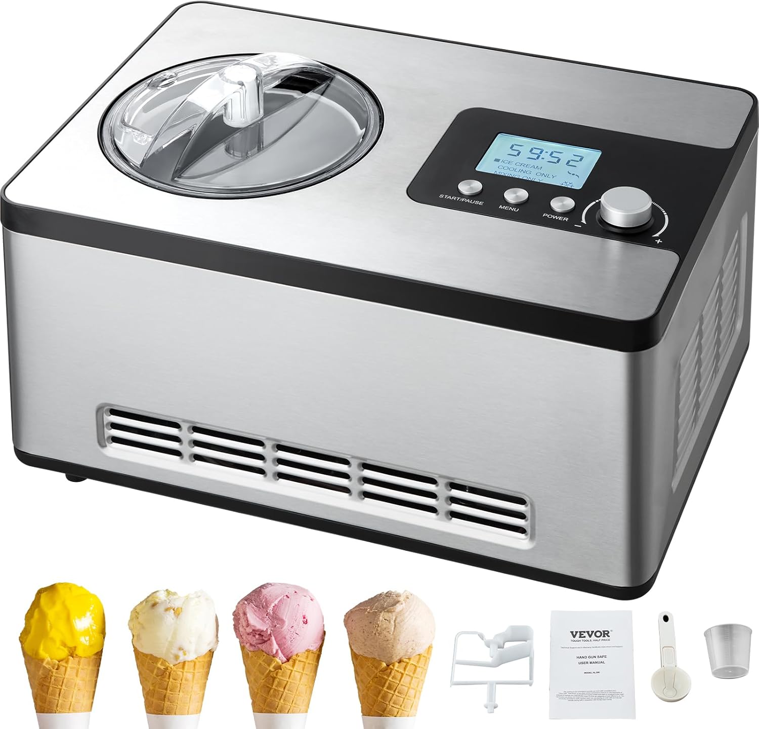 Stainless Steel Automatic Ice Cream Maker, 2 Quart D899