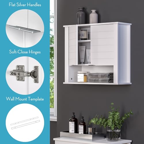 Gray Two-Door Wall Cabinet W899356
