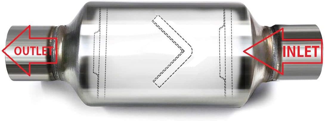 Pair of single chamber universal performance race round mufflers 2.25" Pack of 2 A3002