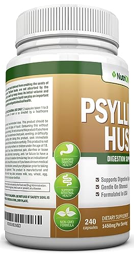 240 Capsules Psyllium Husk Capsules 1450mg Per Serving Double Strength B810