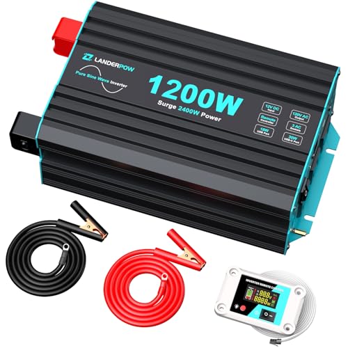Pure Sine Wave 3500W Power Inverter 12V DC to 120V AC with 3 AC Outlet V236589