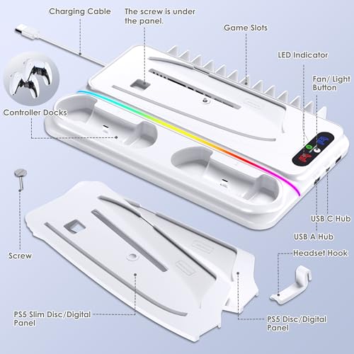 PS5 Cooling Station with Dual Controller Charger D4667