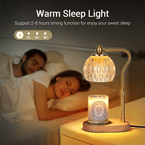 Gold Height Adjustable Candle Warmer Lamp with Timer & Dimmer S3683