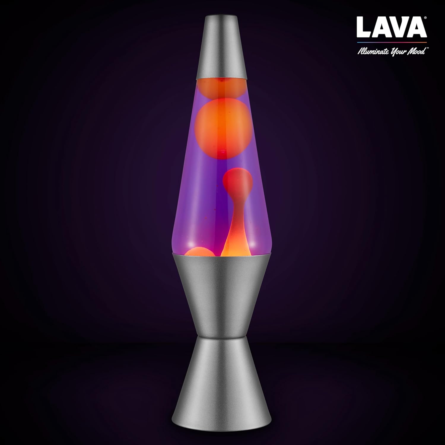 14.5" Purple Sunset Yellow Wax and Purple Liquid Motion Light A29263