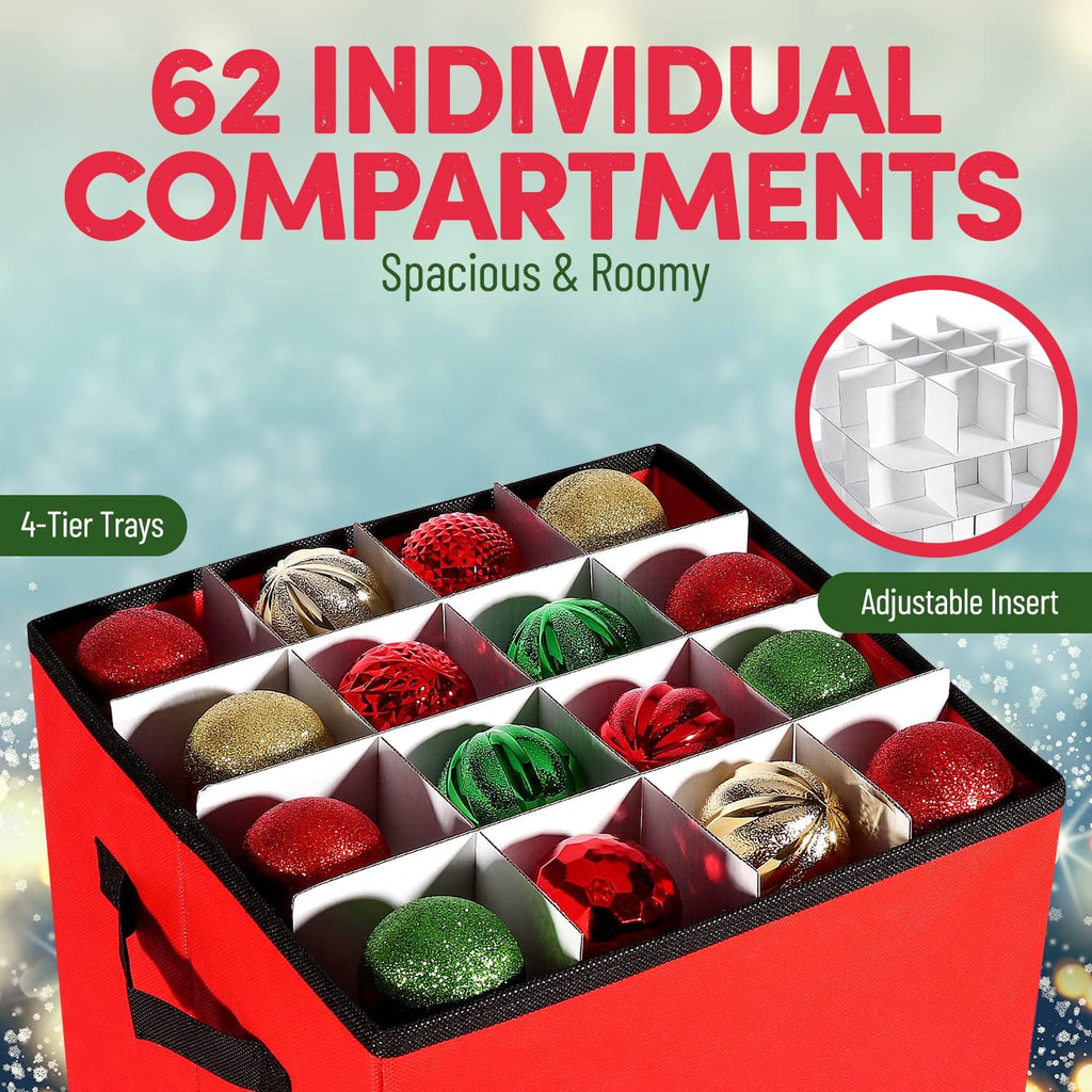 4-Layer Polyester Ornament Storage Box Y464668