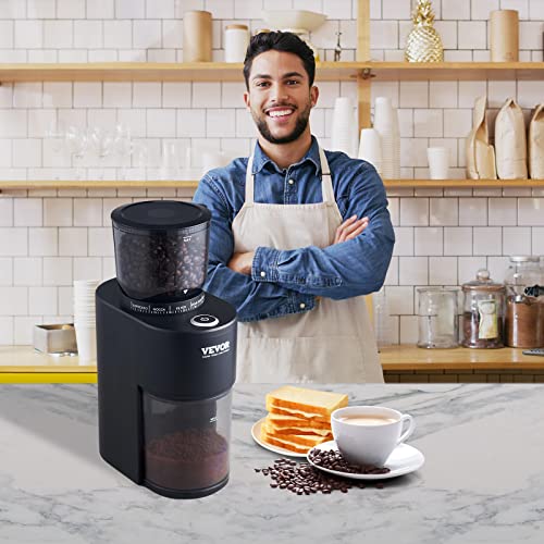 Silver Electric Conical Burr Coffee Grinder with 51 Grind Settings, 9.7 oz H25983