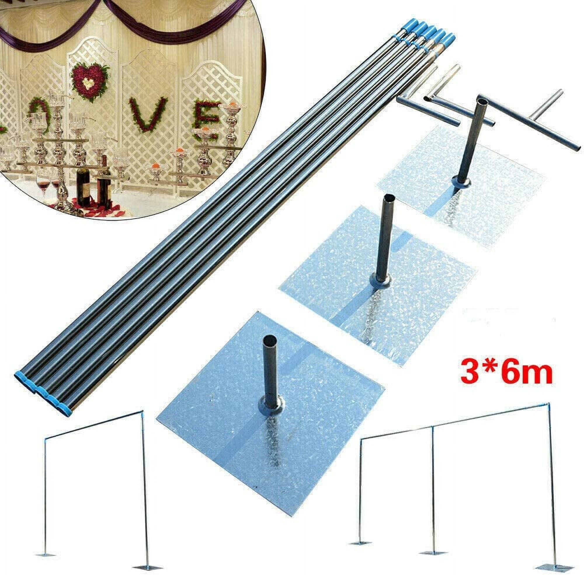 3x6m Adjustable Curved Pipe and Drape Backdrop Support Kit Stainless Steel L894