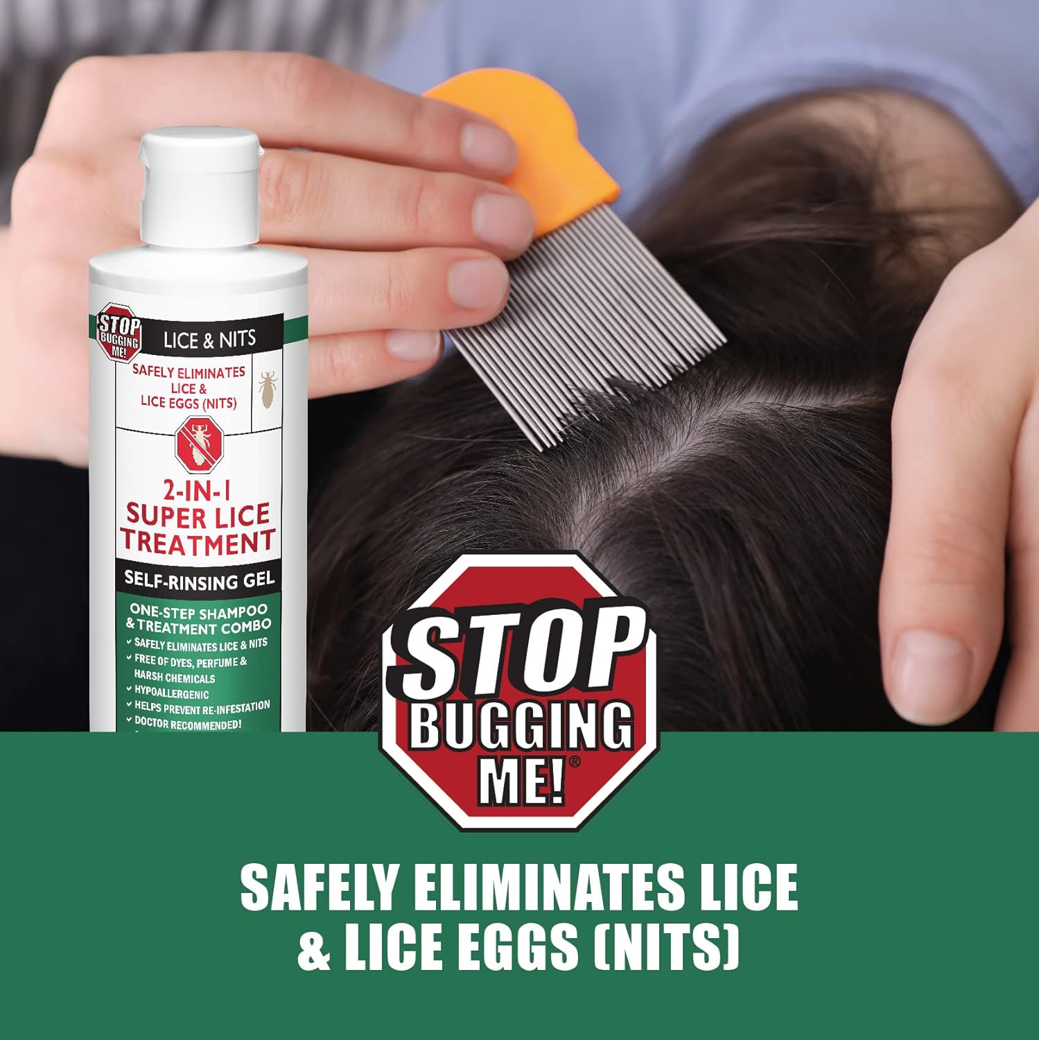 All-Natural 2-in-1 Lice Treatment Gel Shampoo, 8 oz H191281