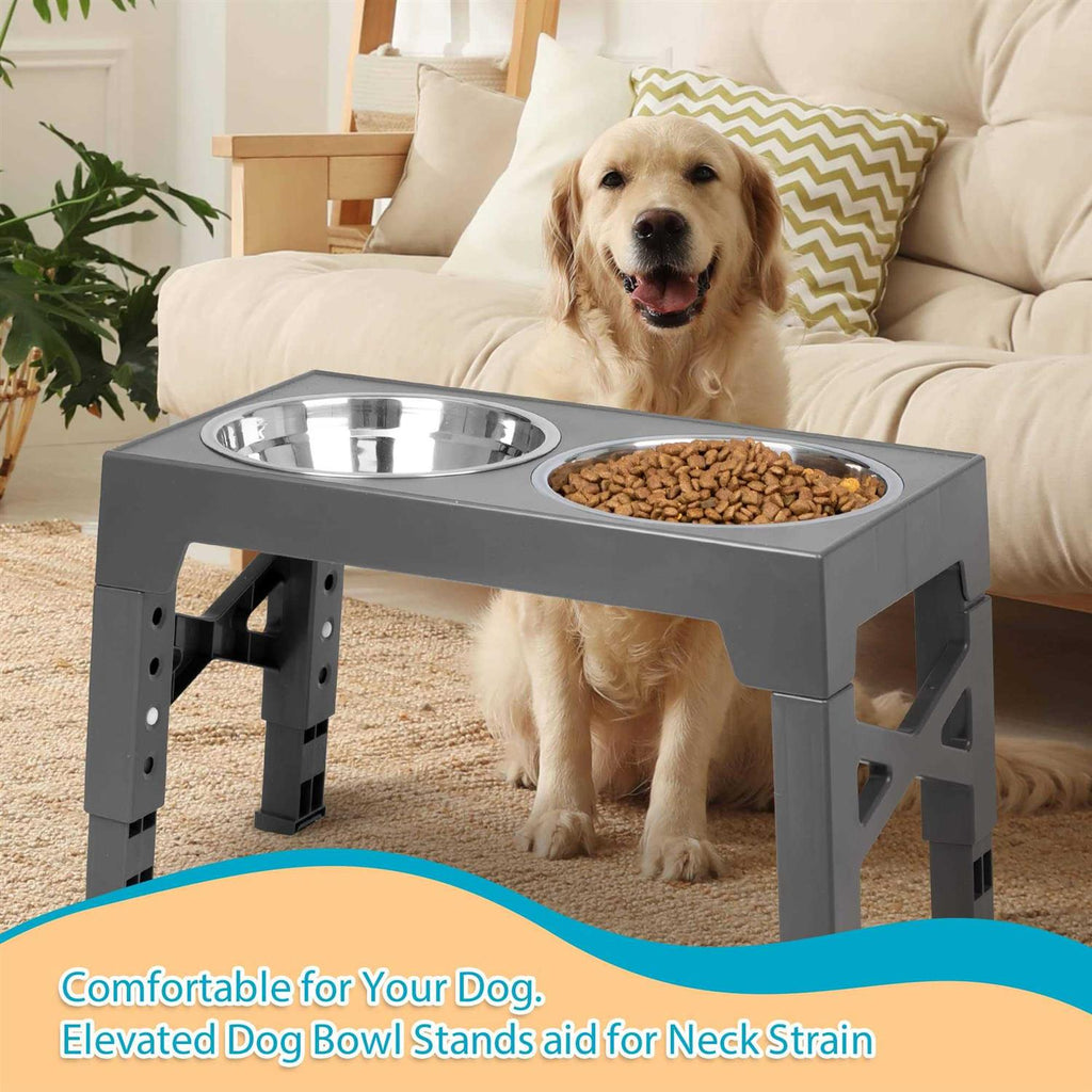 Elevated Dog Bowls with 2 Stainless Steel Dog Food Bowls E47551