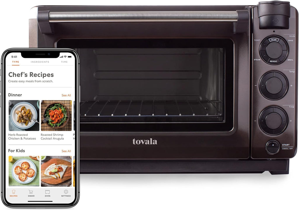 Black & Stainless Steel Smart Steam Oven U754378