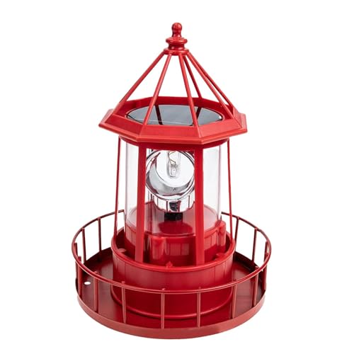 Black IP65 Waterproof Solar Rotating Lighthouse Lamp V1544