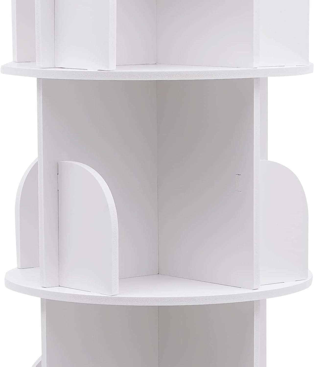 5 Tier 360° Rotating White PVC Board Bookshelf H838339