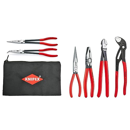2 Piece Extra Long Needle Nose Pliers Set With Keeper Pouch V120495