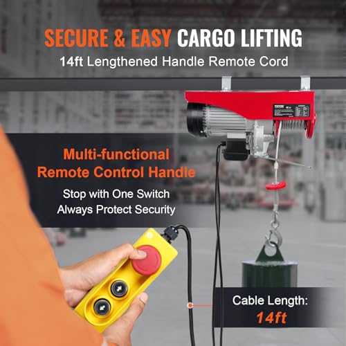 2200LBS 110V Electric Hoist with Remote Control E46411