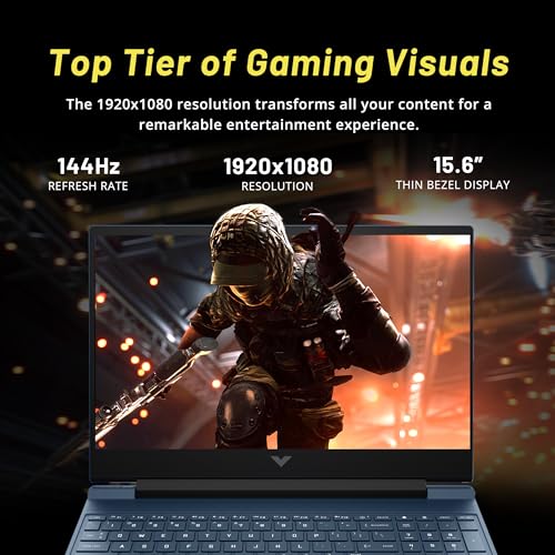 15.6" 144Hz FHD Gaming Laptop, Intel i5-12450H, 32GB RAM, 1TB PCIe SSD, NVIDIA GeForce RTX 3050, Backlit Keyboard, Win 11 Pro, Blue Y762