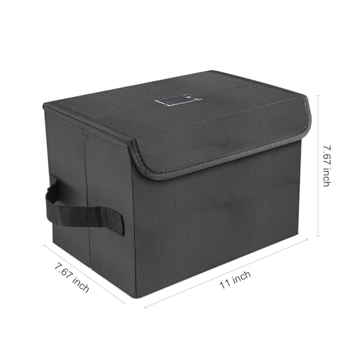7-inch Vinyl Record Storage Box, Nylon Foldable Set of 2 with Lid and Handle T858