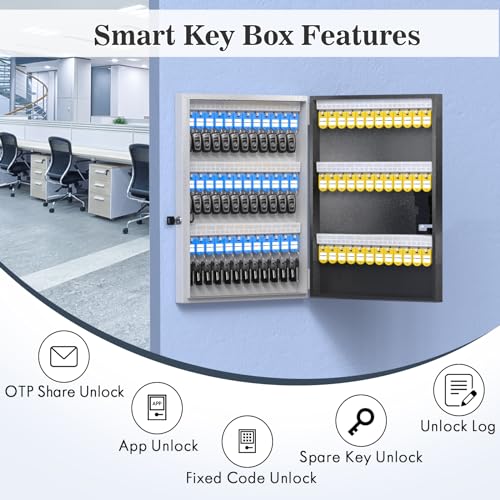 Black 32 Key Cabinet Key Lock Box X94196