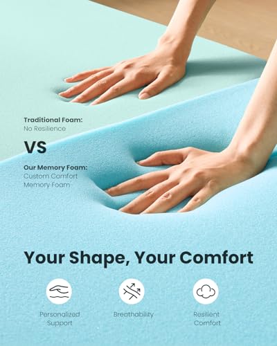 Twin XL 3 Inch Cooling Gel Memory Foam Mattress Topper with Removable Washable Soft Cover Non-Slip F69772