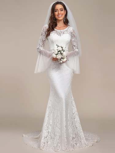 Sweetheart Illusion Neckline Lace Applique Bodycon Mermaid Wedding Dress A9920