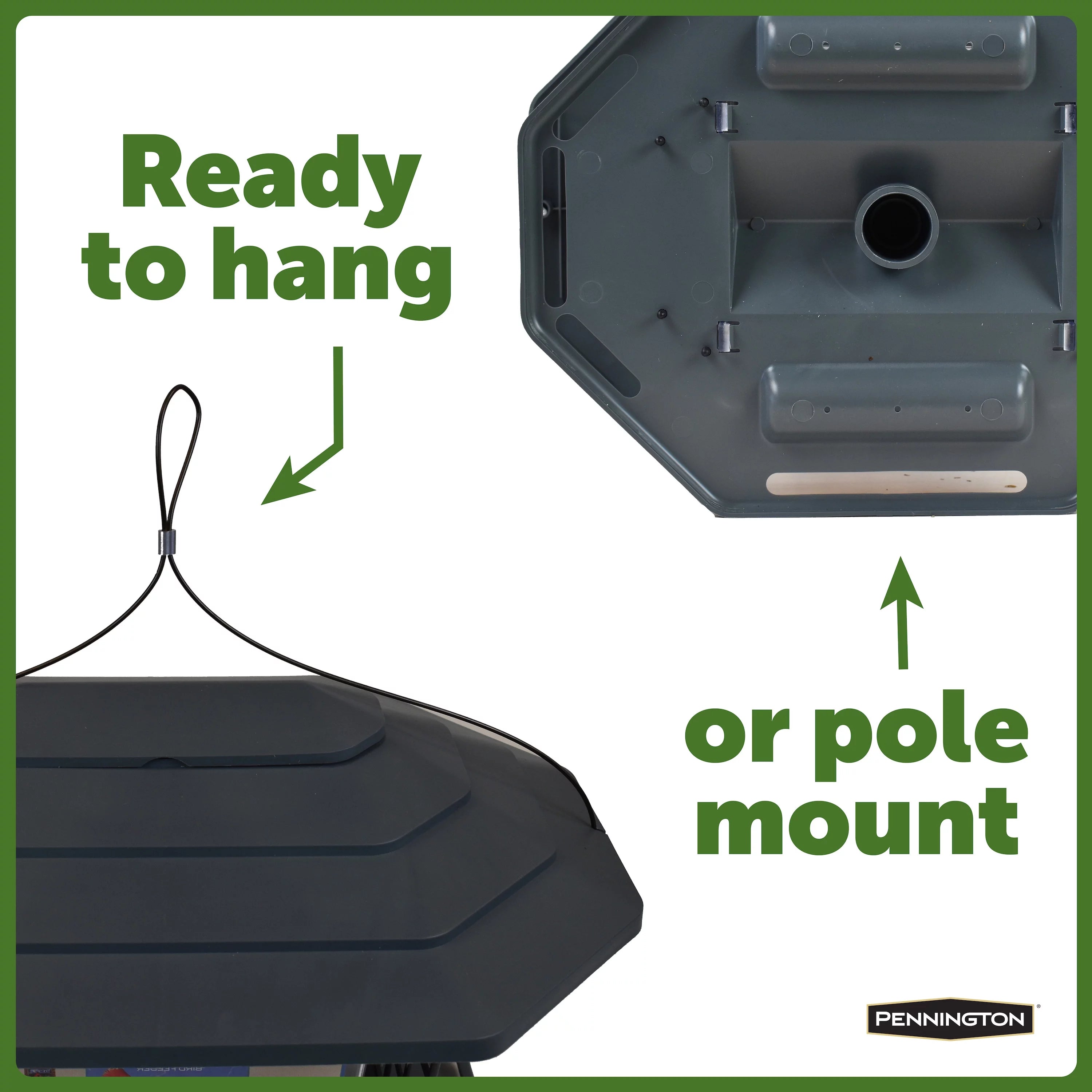 Gray Recycled Resin Wild Bird Hopper Feeder 5 lb. Capacity 2 Pack R8951