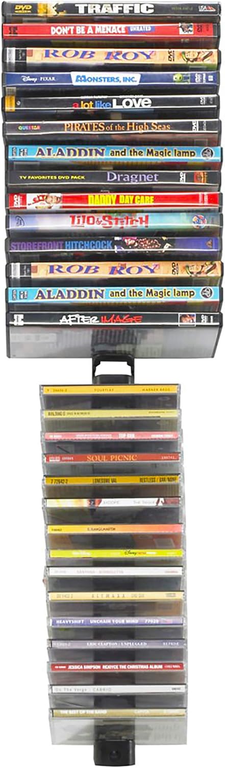 Black Wall-Mount Media Storage Rack 4-pack Y10164