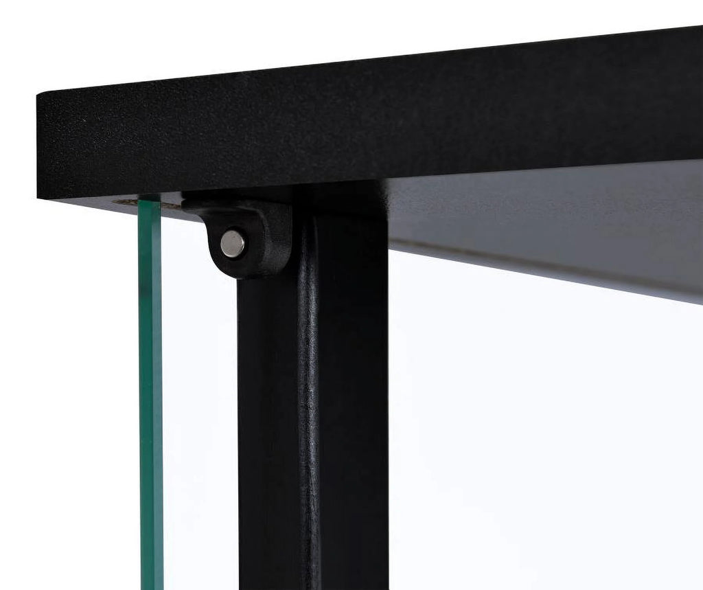Black Wood Glass 4 Shelf Curio Cabinet J496