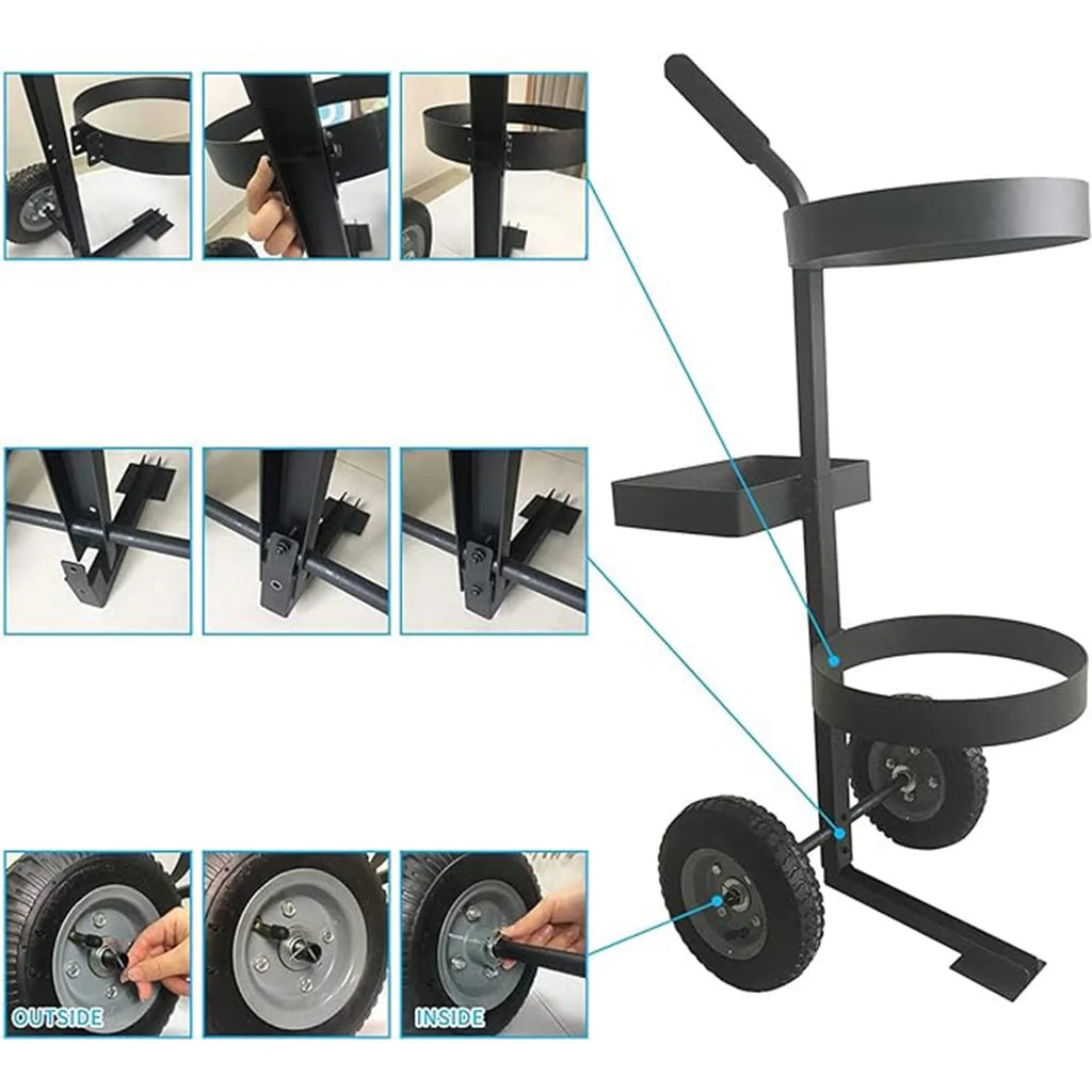 Heavy Duty Rolling Garden Trolley with 5 Gallon Bucket Bag V236783