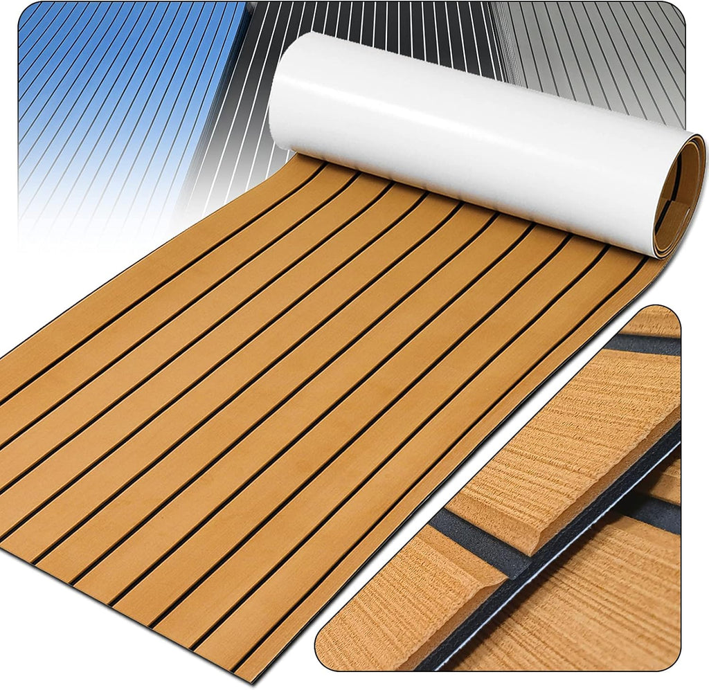 94.5''x35.4'' EVA Faux Teak Decking Sheet Pack of 2 E759639