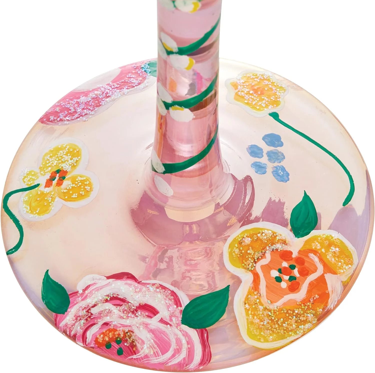Floral Hand-Painted Artisan Wine Glass R97140