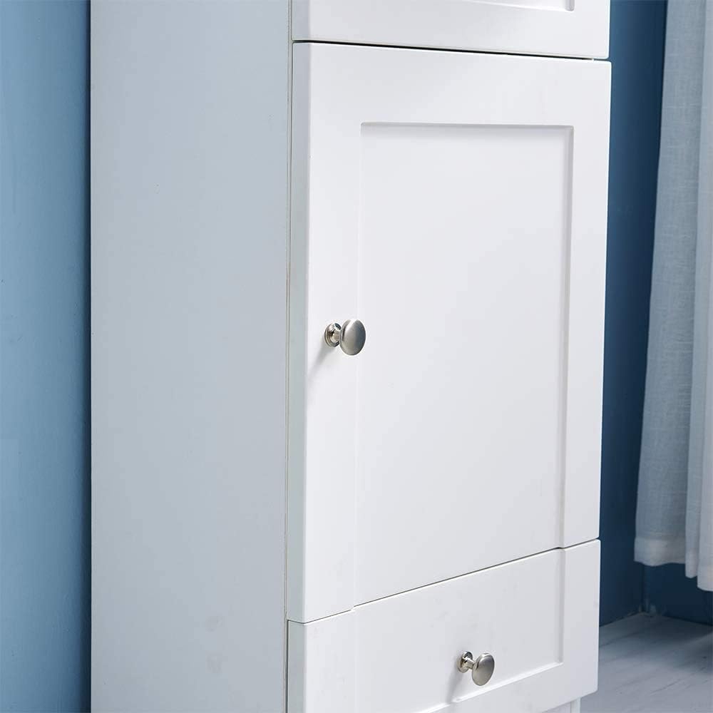 18" White Bathroom Vanity with Sink and 1 Door 1 Drawer H8047