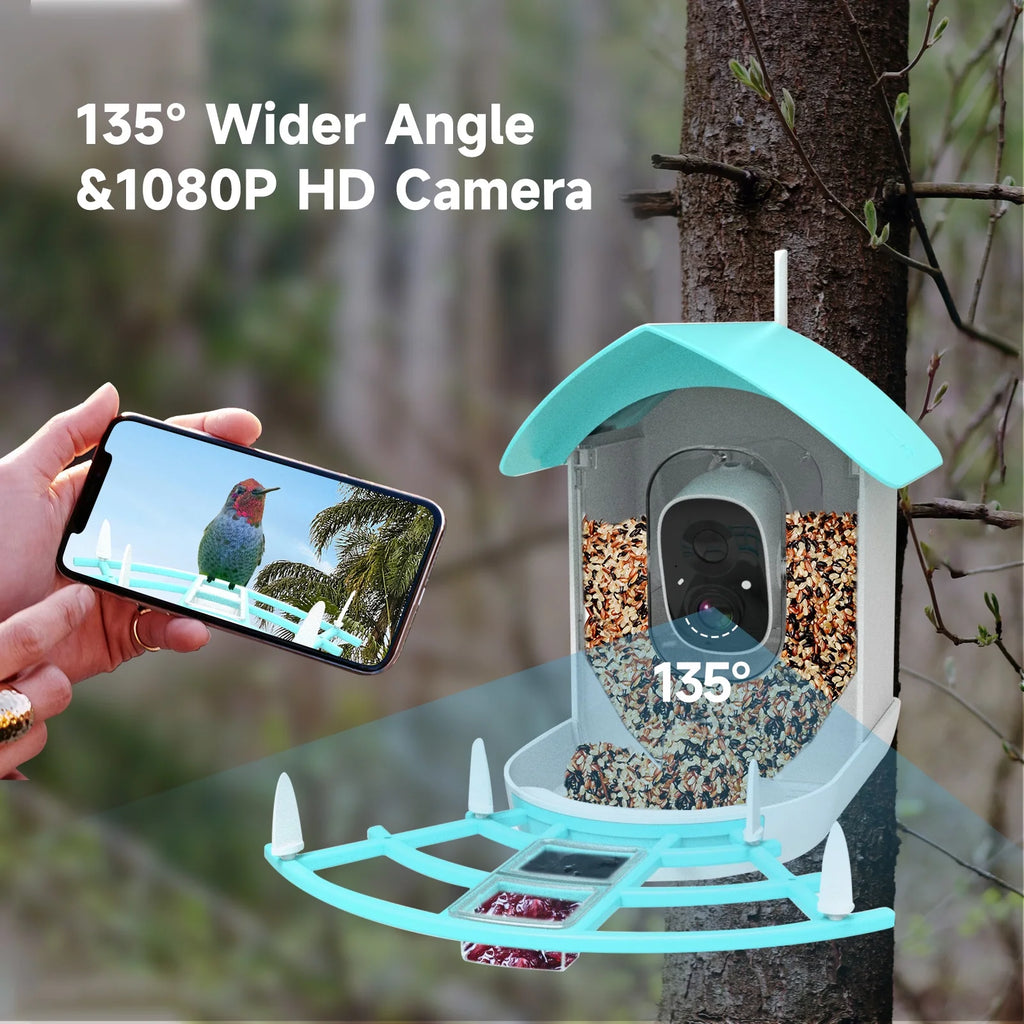 1080P Solar Powered Smart Bird Feeder with Camera B591