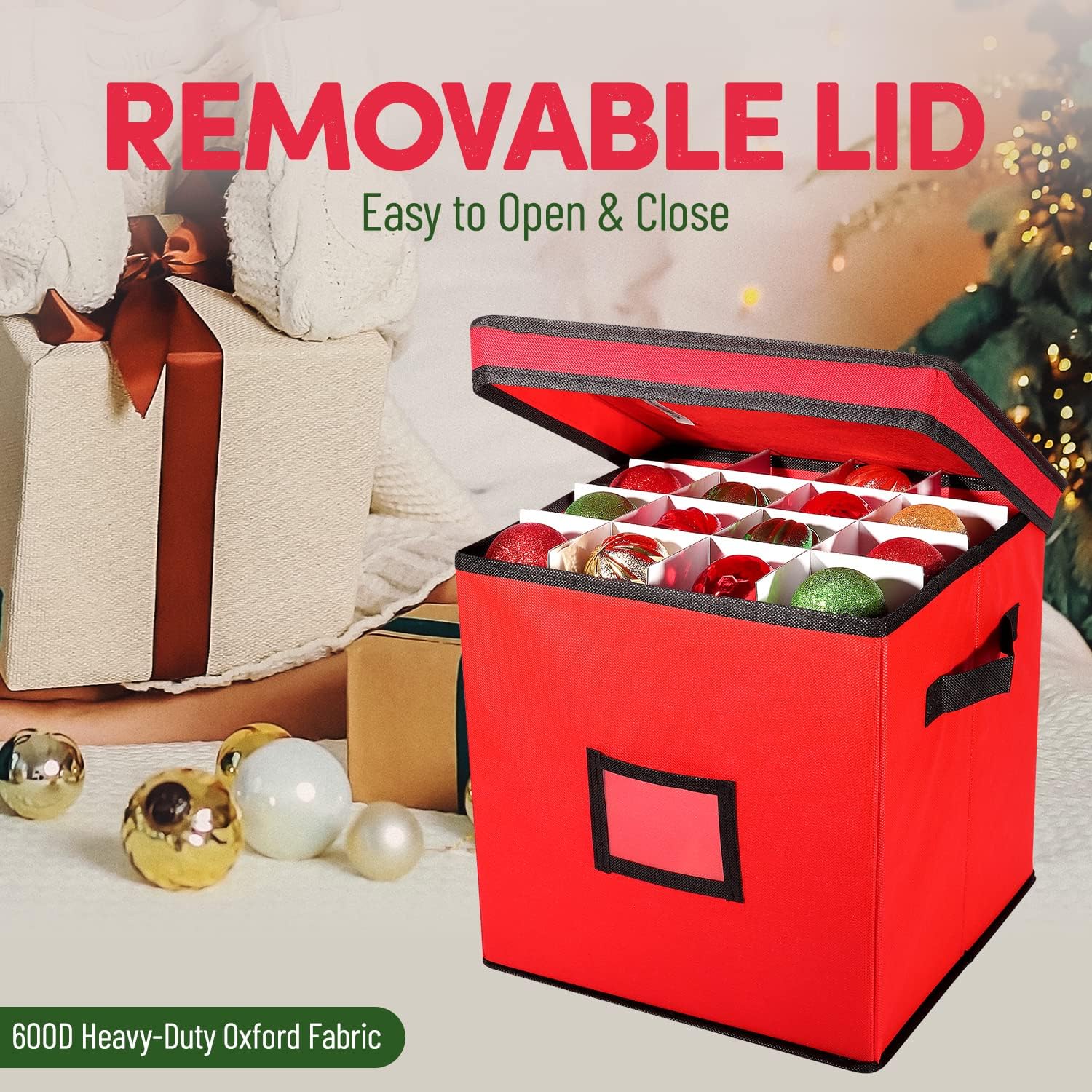 4-Layer Polyester Ornament Storage Box Y464668