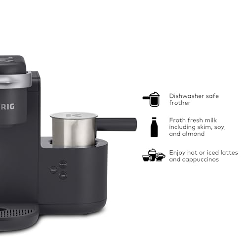 Single-Serve Coffee Maker with Milk Frother, Dark Charcoal V9843