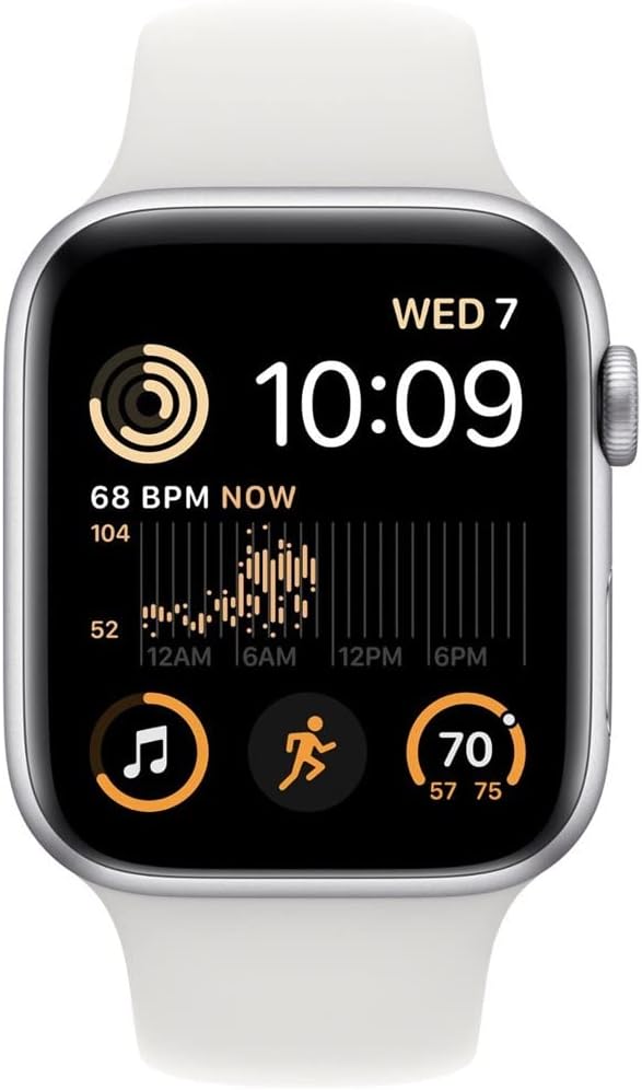 Silver Aluminum 40mm Apple Watch SE with White Sport Band X494