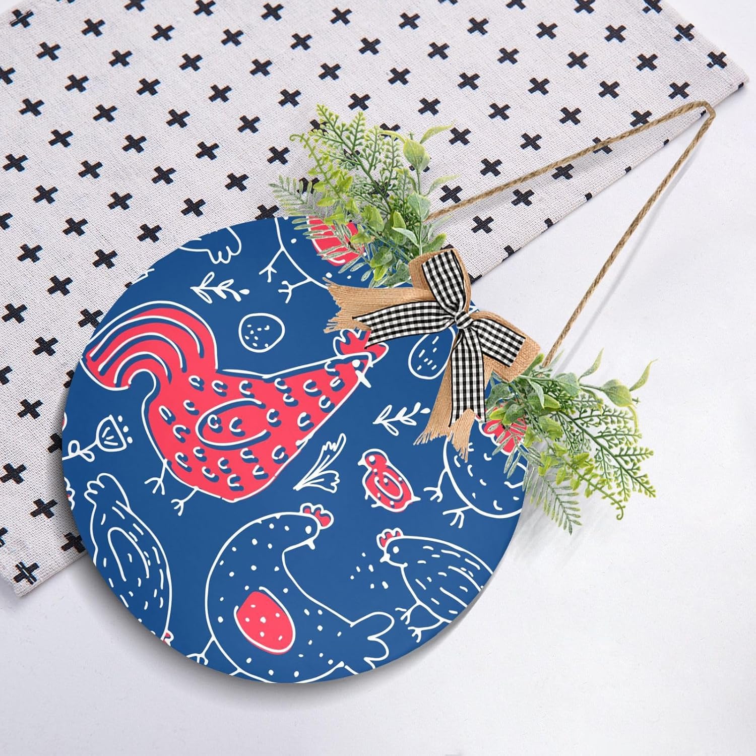 Chicken Rooster Pattern Door Wreaths E36278
