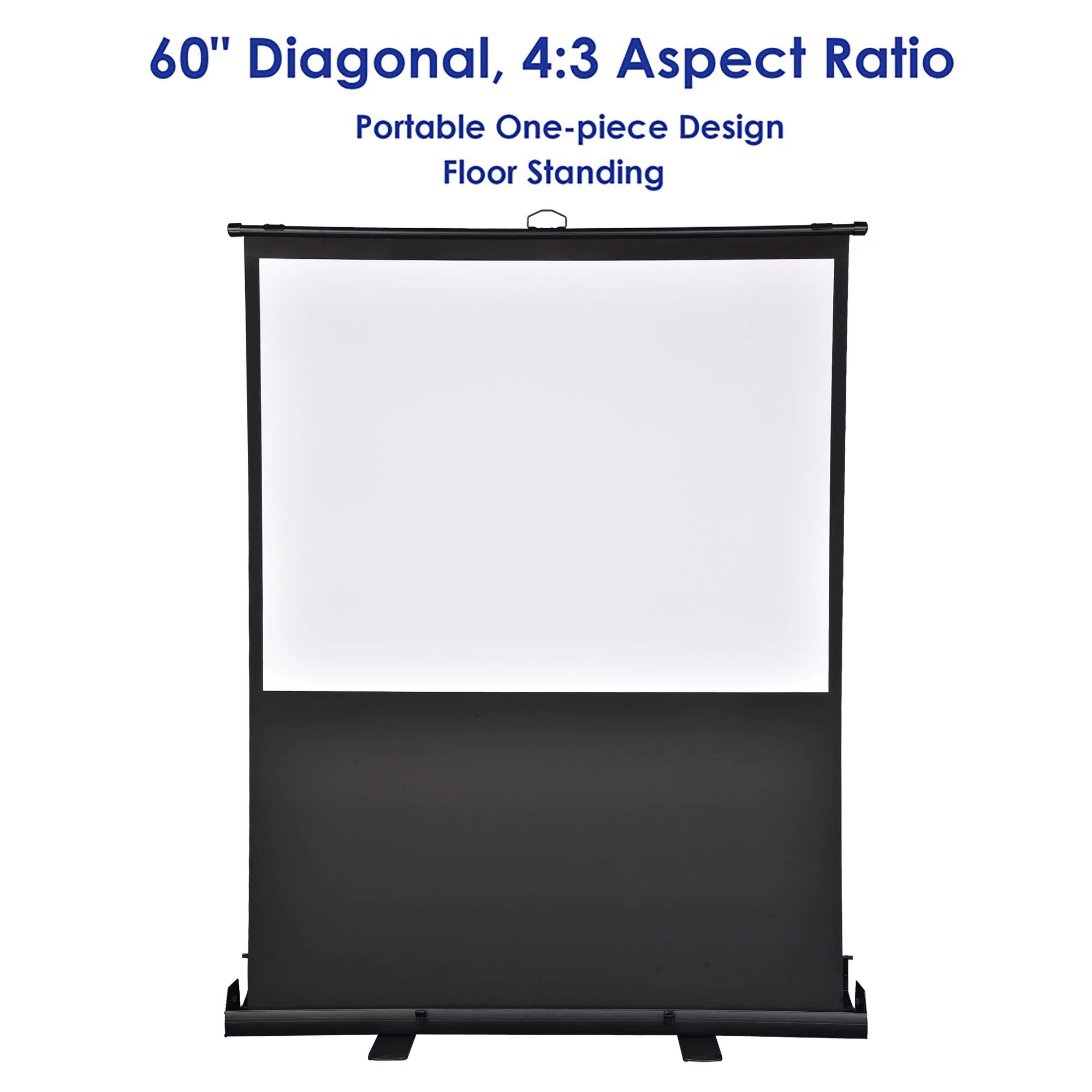 60" Pull Up Portable Floor Projector Screen 48"x36" 1.3 Gain 4:3 HD Projection Screen with Aluminum Case G82900