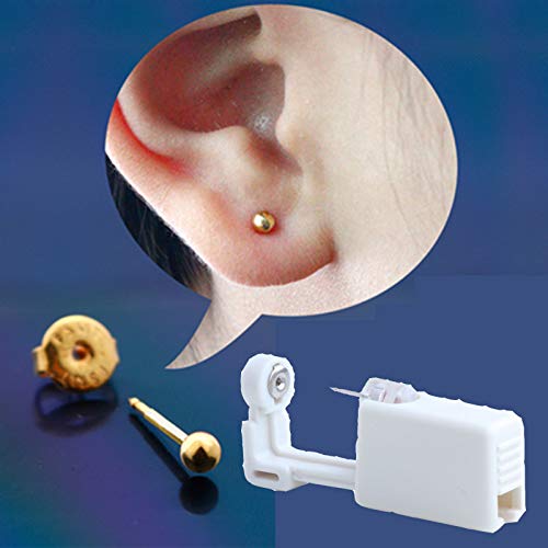 Disposable Self Mixed Colors Ear Piercing Gun Kit Tool (Gold) A7375