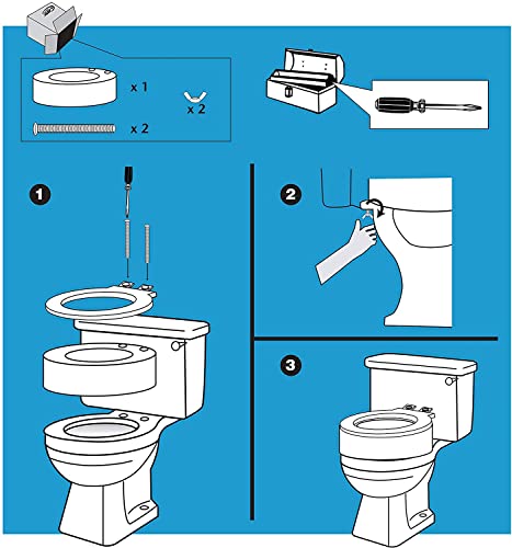 Toilet Seat Riser, Elongated Raised Toilet Seat, 3.5 inches, 300 Pound Weight Capacity F338