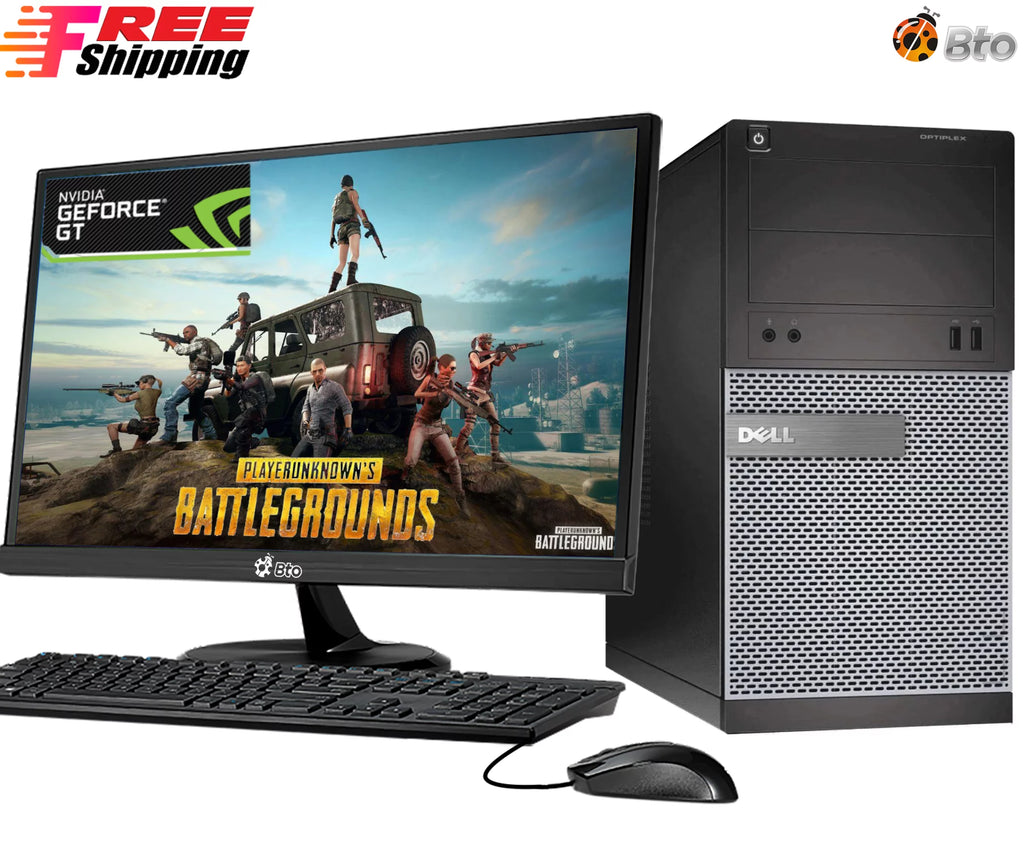 Restored Dell Desktop PC Intel Core i5 16GB Ram 128GB SSD 2TB HDD 20" Monitor NVIDIA GT 1030 WiFi Windows 10 A411052