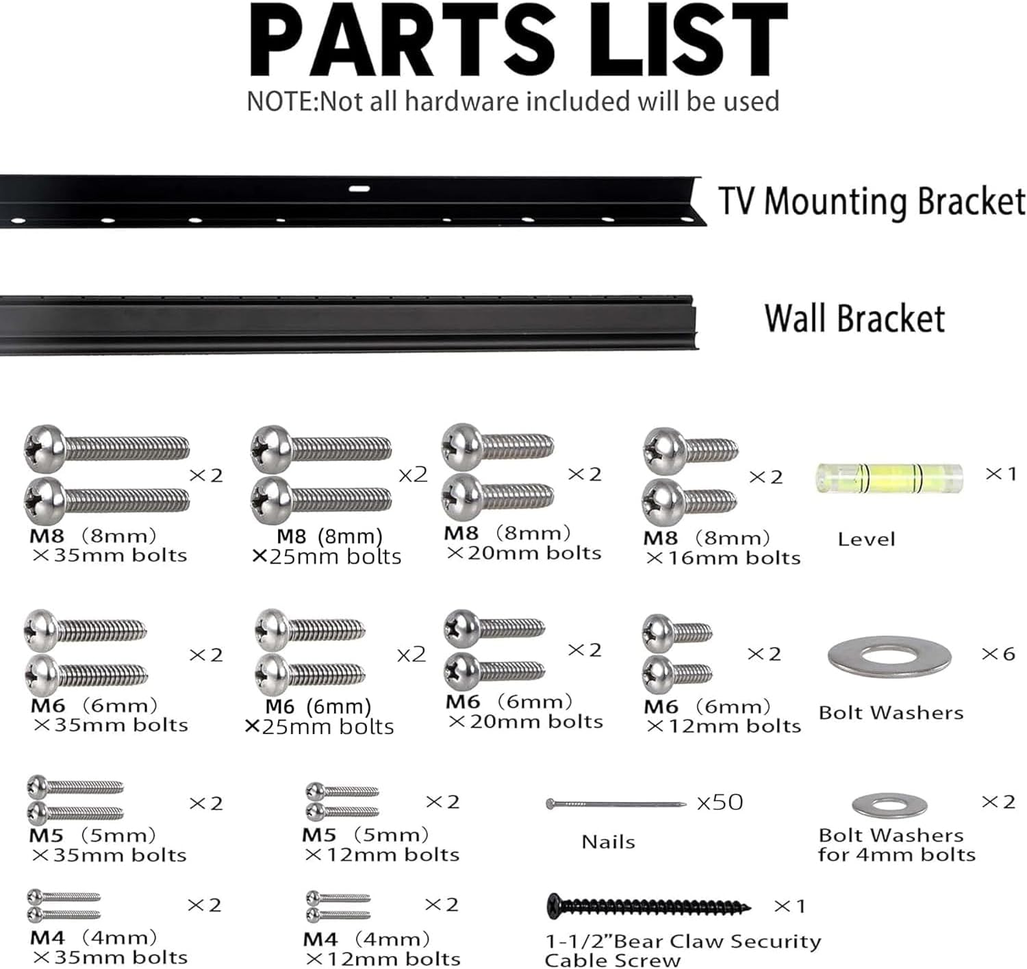 TV Wall Mount, 32-75 inch, VESA 100x100 to 600x400 T168430