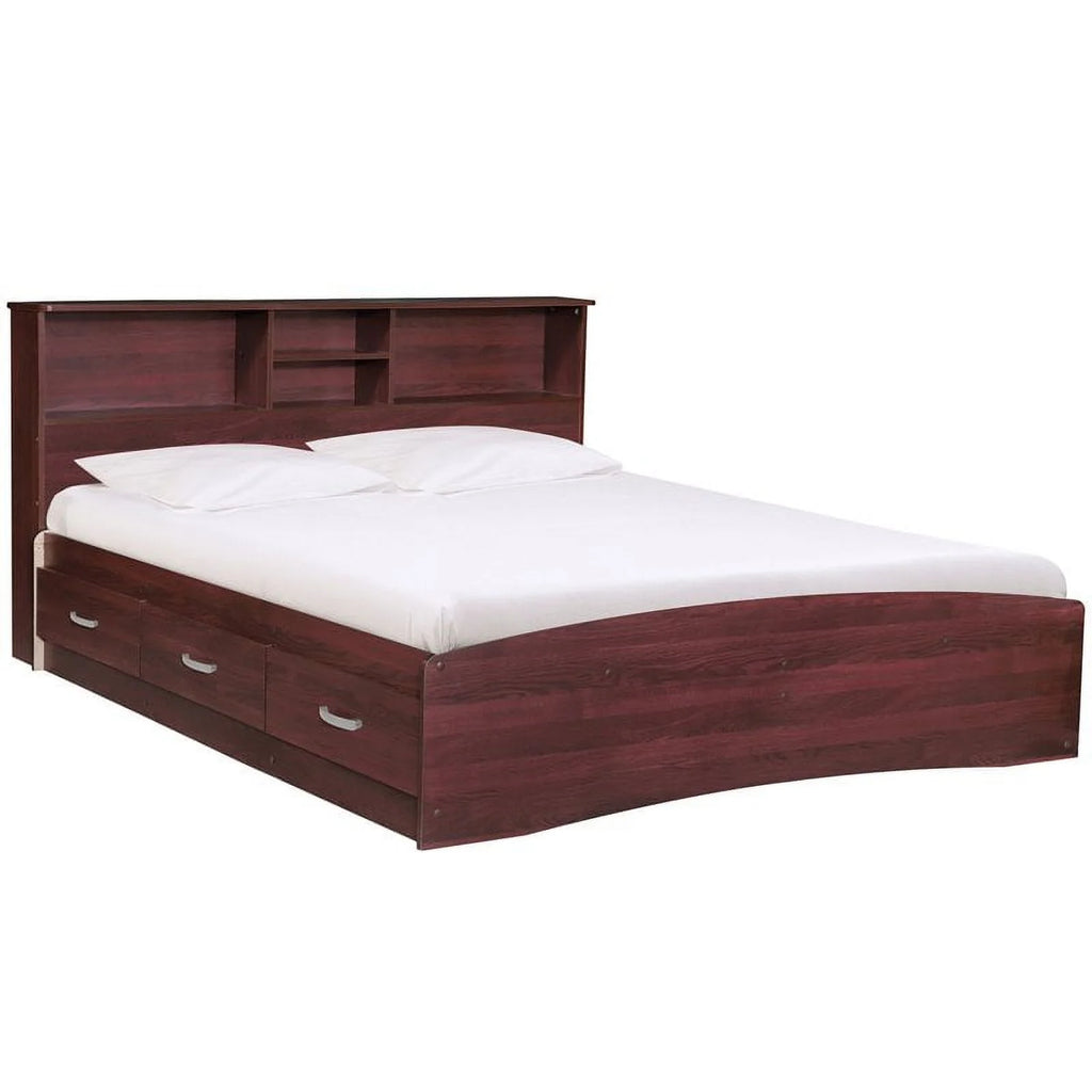 3-Piece Set with Queen Bed Tall Chest Wardrobe & Nightstand U557