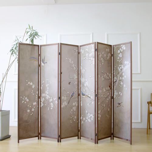 6 Panel Double Faced Room Divider Folding Wall Divider, 67" H x 94.5" W I765